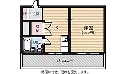 Newてんま 1Kの間取図画像