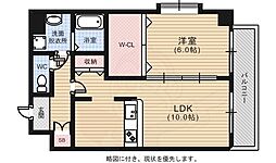 Unity舟入 1LDKの間取図画像