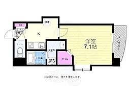 ルービンス十日市 1Kの間取図画像
