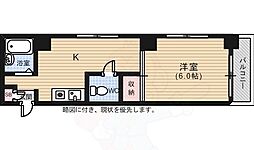 アポロビル 1Kの間取図画像