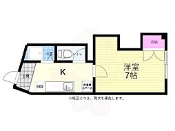 岩見ビル 1Kの間取図画像