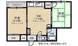 新見ビル 2DKの間取図画像