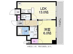 再来しごくビル 1LDKの間取図画像