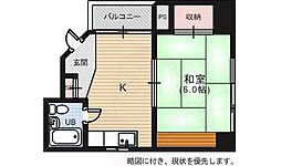 新家ビル 1Kの間取図画像