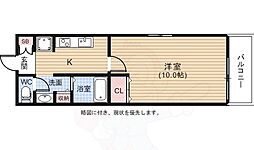 シャウエル牛田 1Kの間取図画像