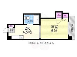 柳川ビル 1DKの間取図画像