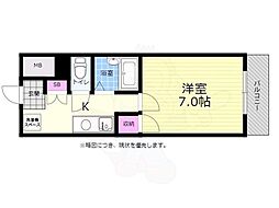 はくしま東びる 1Kの間取図画像