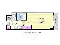 ヴィラ大芝 1Kの間取図画像