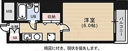 アクティブ河原町 1Kの間取図画像