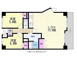ダイアパレスガーデンヒルズ古江 2LDKの間取図画像