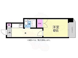 サンライフ東雲 1Kの間取図画像