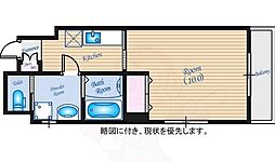 リバービュー加古町 1Kの間取図画像