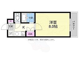 コーポワタナベ 1Kの間取図画像