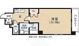 プランドール西観音 1Kの間取図画像