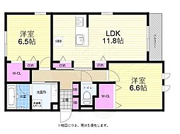 パークサイド南観音 2LDKの間取図画像