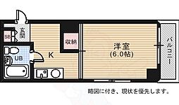 沖ビル 1Kの間取図画像