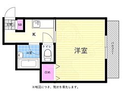 比治山エコテラス 1Kの間取図画像