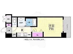 エステムコート広島国泰寺 1Kの間取図画像