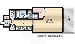 ルービンス観音町 1Kの間取図画像