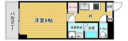 スリム九工大 1Kの間取図画像