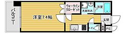 リファレンス天神 1Kの間取図画像