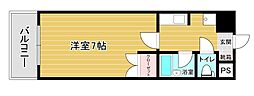 リファレンス県立大前 1Kの間取図画像