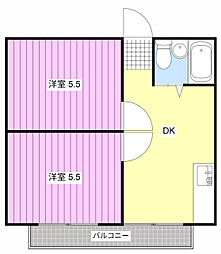 彩輝9 2DKの間取図画像
