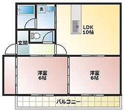グランディアA 2LDKの間取図画像