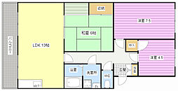 ハイブリッジ2 3LDKの間取図画像