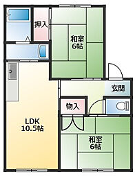 メゾン・プレーリーB 2LDKの間取図画像