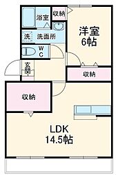 サザンスター 1LDKの間取図画像