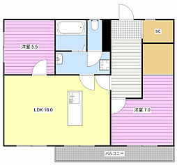 レナトゥス 2LDKの間取図画像