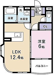 桜台マンション 1LDKの間取図画像