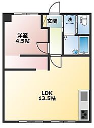 Vタウン 1LDKの間取図画像