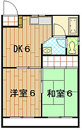 コーポサウス 2DKの間取図画像