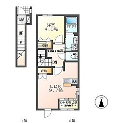 シェルル・スターテラス安久路II(仮) 1LDKの間取図画像