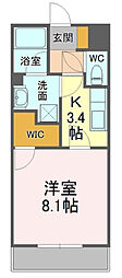 アイビー 1Kの間取図画像