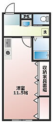 ウエダハイツ ワンルームの間取図画像