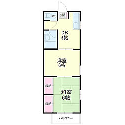 アビタシオン2 2DKの間取図画像