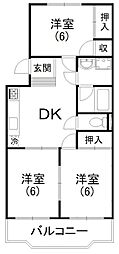 メゾンアスカ 3DKの間取図画像