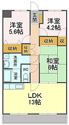 ベルティストン 3LDKの間取図画像