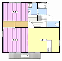 ハイツアムール 2LDKの間取図画像