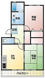 メゾンド・ラ・ファール 2DKの間取図画像