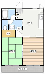 コルマール 2DKの間取図画像
