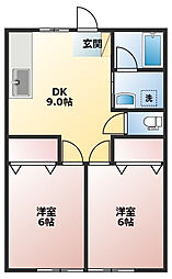 オレンジハウス 2DKの間取図画像