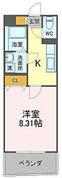 ルシード池田 1Kの間取図画像