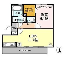 シスパシオン 1LDKの間取図画像
