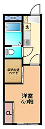 BlueSKY 1Kの間取図画像