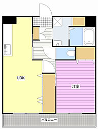クレセント中泉 1LDKの間取図画像