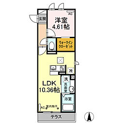 シャルマン・ドミール 1LDKの間取図画像